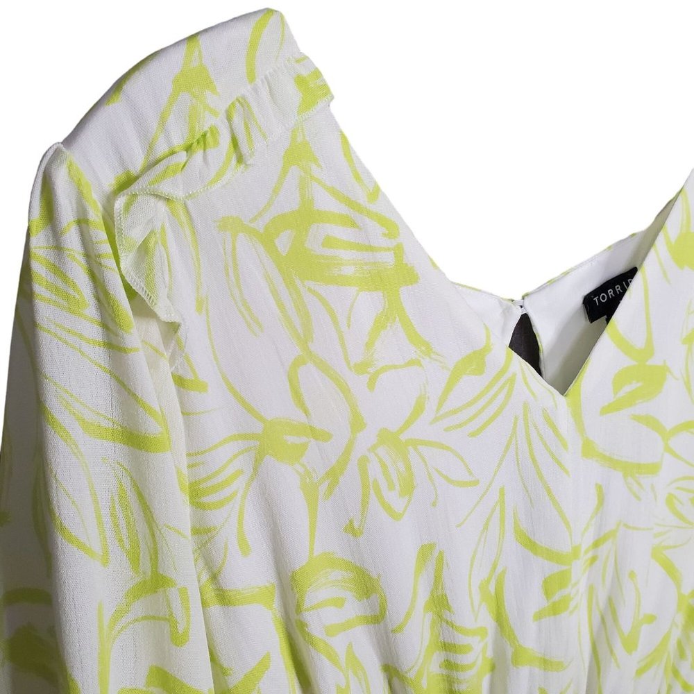 Torrid NWT Size 1X 14/16 Dress Gauze Ruffle Wide Waistband Pockets Pullover - Picture 11 of 14